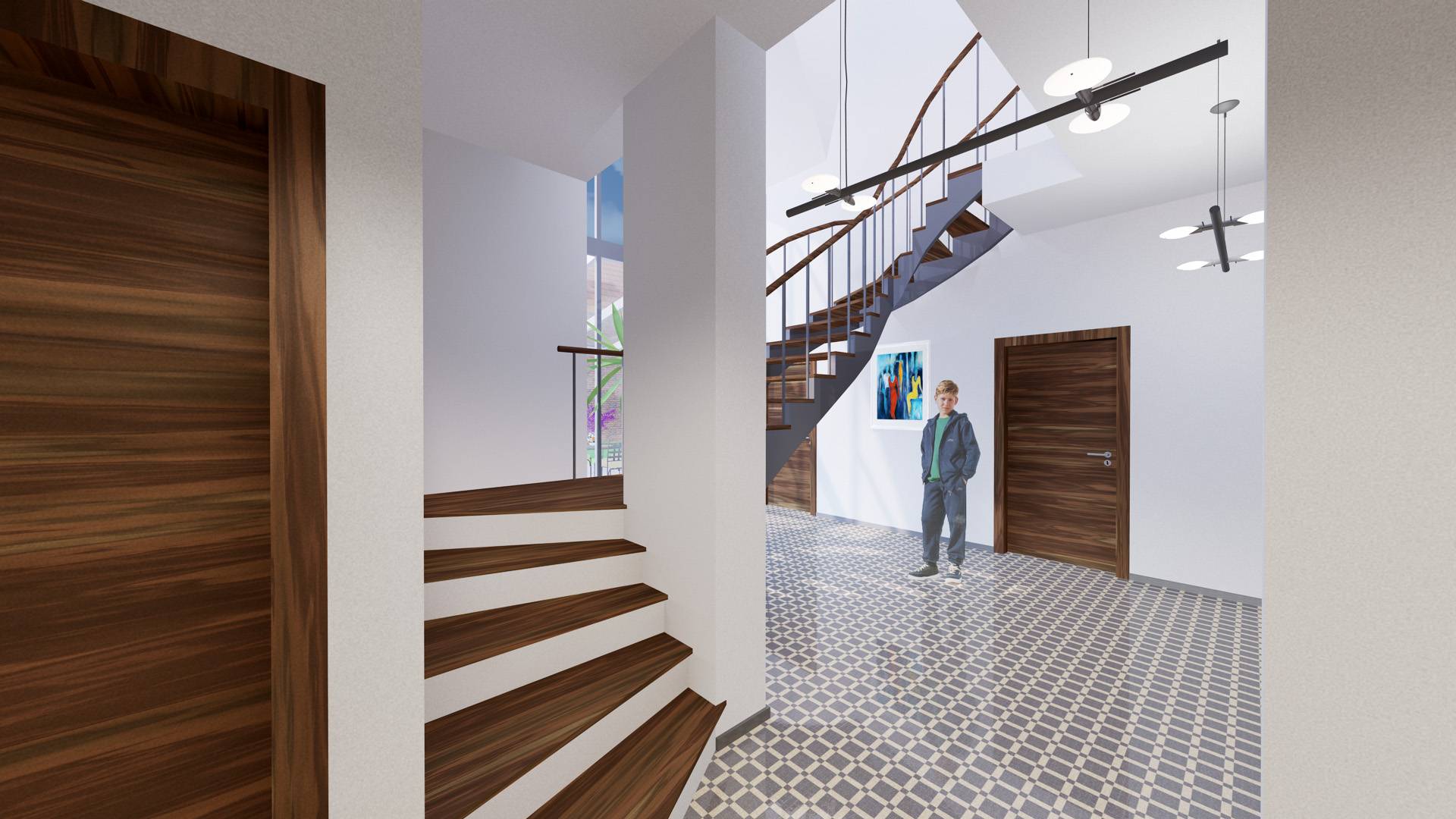 Visualisierung Antritt Treppenhaus