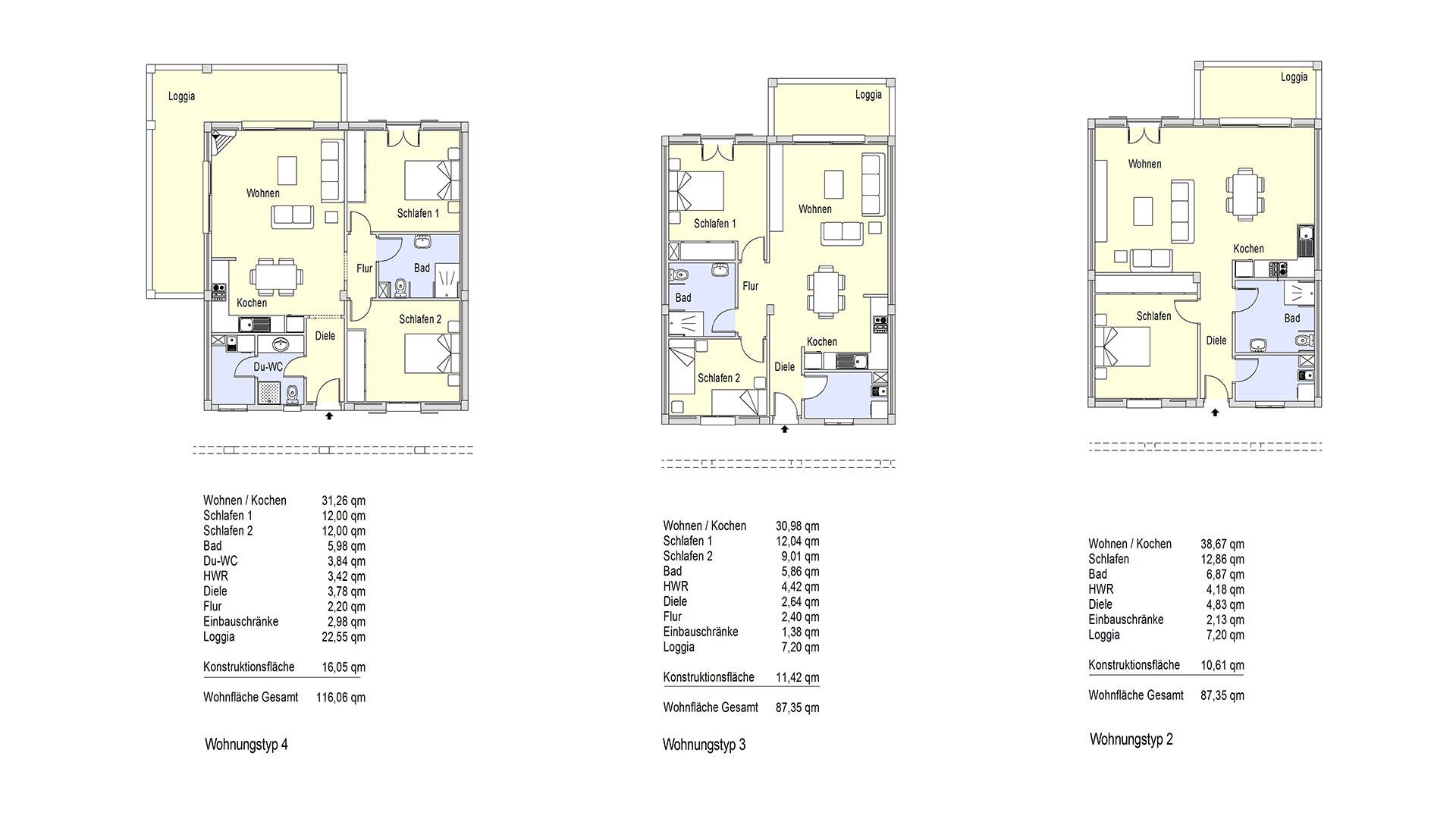 Grundriss-Typologie für Vertrieb