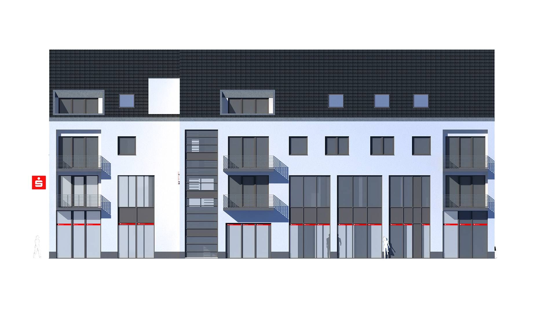 Entwurfsvariante Fassade Parkplatz