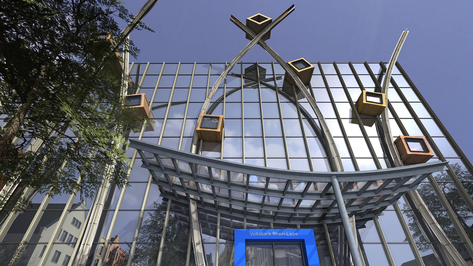 Entwurf Neubaufassade Volksbank