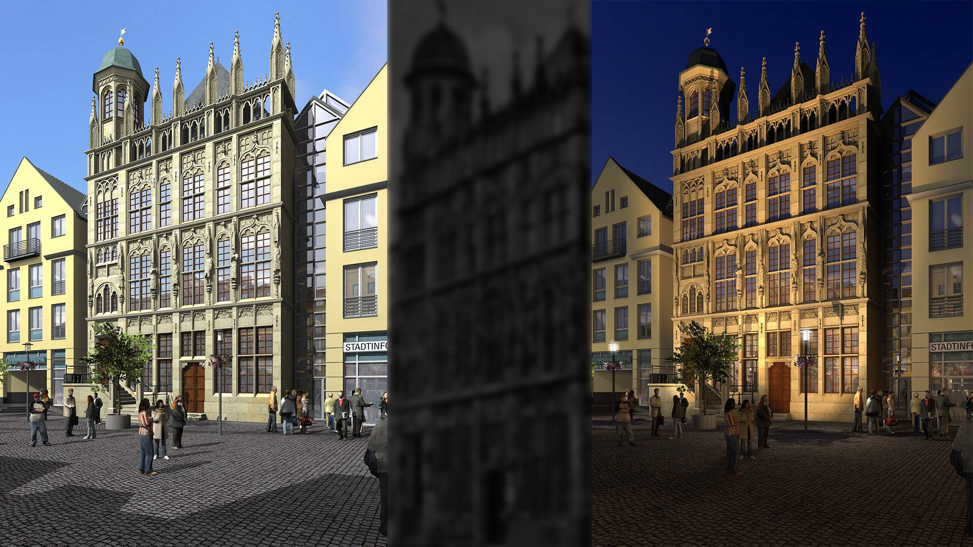 Visualisierung Flämisch-gotische Rathausfassade Großer Markt Wesel I Eigenbeauftragung