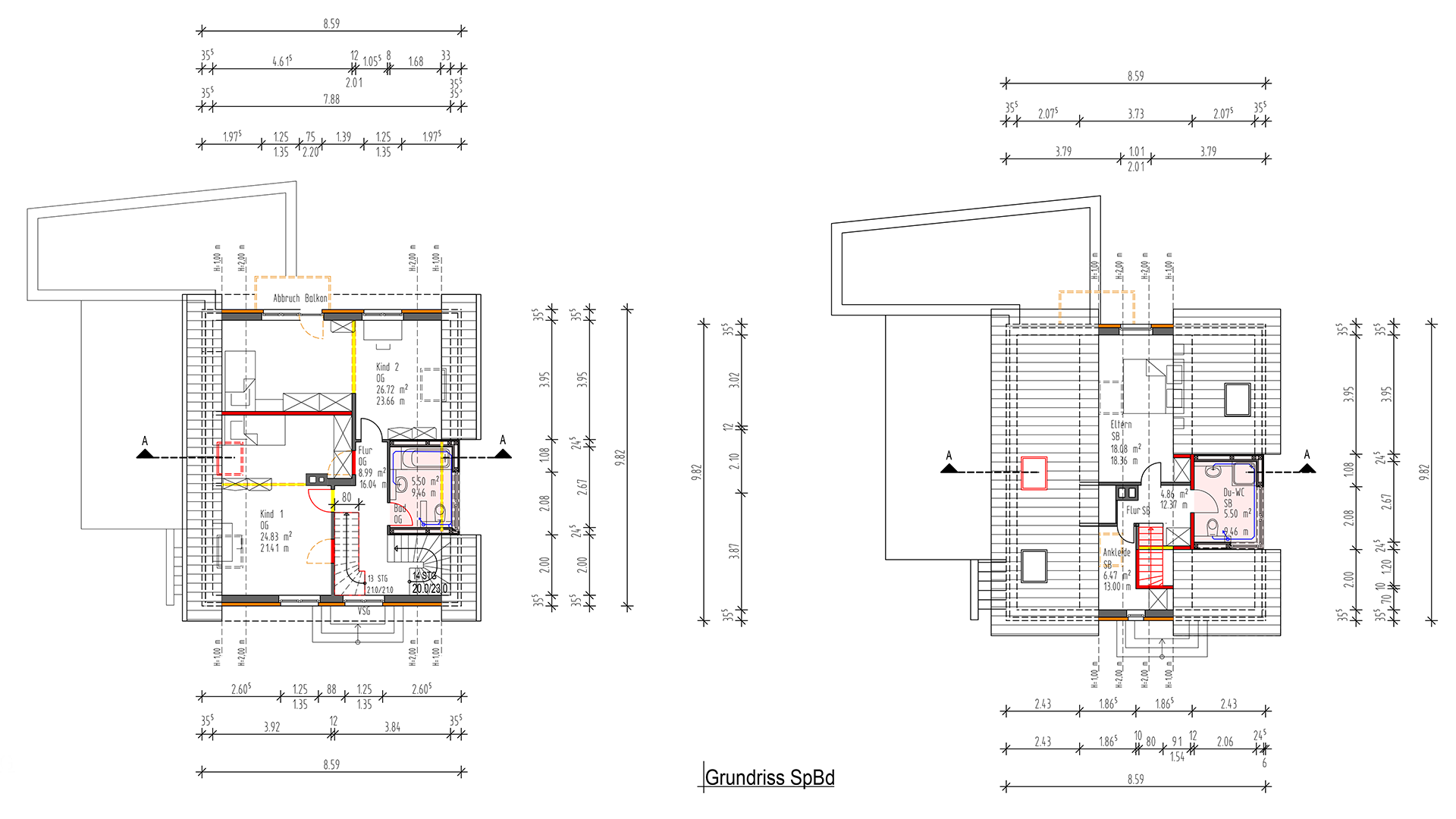 Grundriss EG und DG